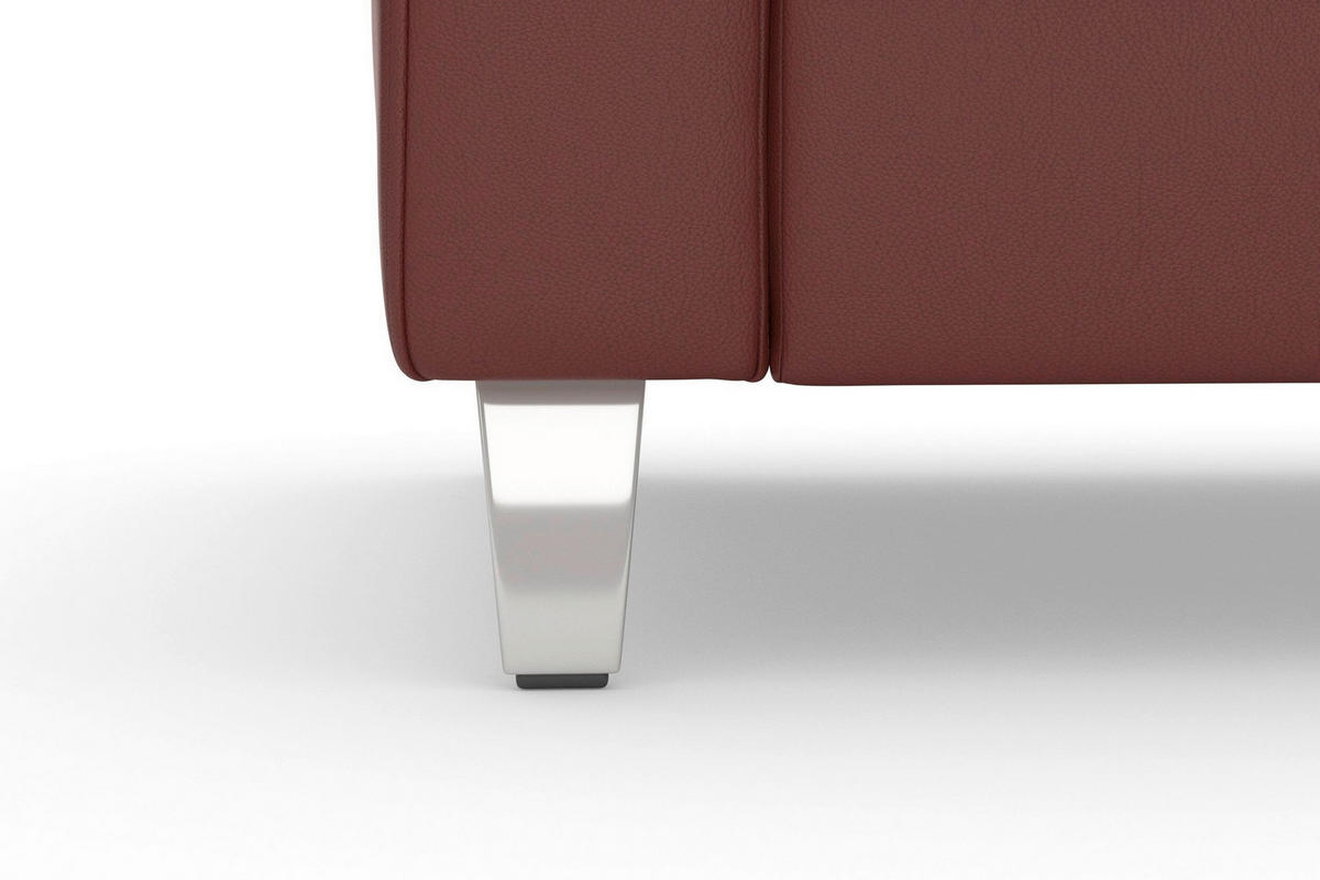 3-SITZER-SOFA ARNGAST E Echtleder Rotbraun  - Chromfarben/Rotbraun, Basics, Leder/Metall (186/84/93cm) - Sit & More