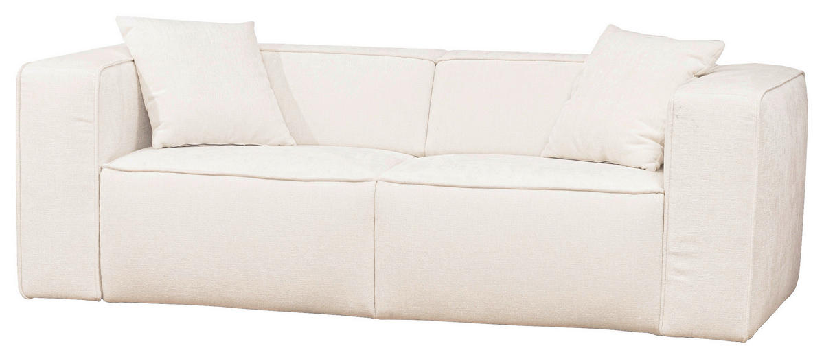 SCHLAFSOFA Chenille Creme  - Creme/Schwarz, Design, Kunststoff/Textil (227/74/105cm) - Novel