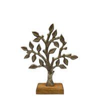 DEKOR FA - ezüst/natúr, Basics, fa/fém (23/27,5/5cm) - Ambia Home