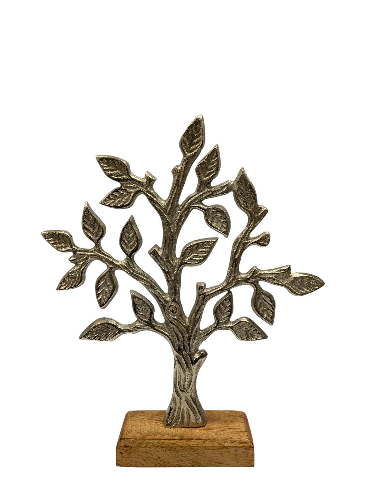 DEKOR FA - ezüst/natúr, Basics, fa/fém (23/27,5/5cm) - Ambia Home