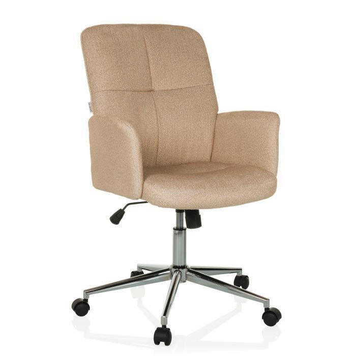 SNURRSTOL  i flatväv beige  - beige/silver, Modern, metall/textil (63/98 - 108/67cm) - MID.YOU