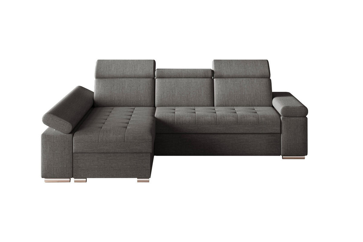 ECKSOFA TORONTO in Webstoff Grau  - Silberfarben/Hellgrau, Design, Textil (168/260cm) - MID.YOU