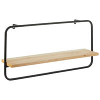WANDREGAL Tanne massiv Schwarz  - Schwarz, Basics, Holz/Metall (60/15/30cm) - Ambia Home