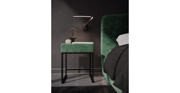 NACHTSCHRANK 45/55/45 cm - Schwarz/Grün, Design, Textil/Metall (45/55/45cm) - Esposa