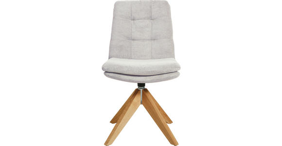 STUHL - Eichefarben/Hellgrau, Design, Holz/Textil (50/90/69cm) - Johann Jakob