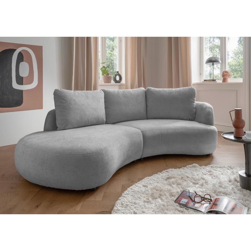 Thumbnail - Livetastic Ecksofa, Silber, Textil, 3-Sitzer, Füllung: Schaumstoff, Ottomane links, L-Form, 250x139 cm, seitenverkehrt e...