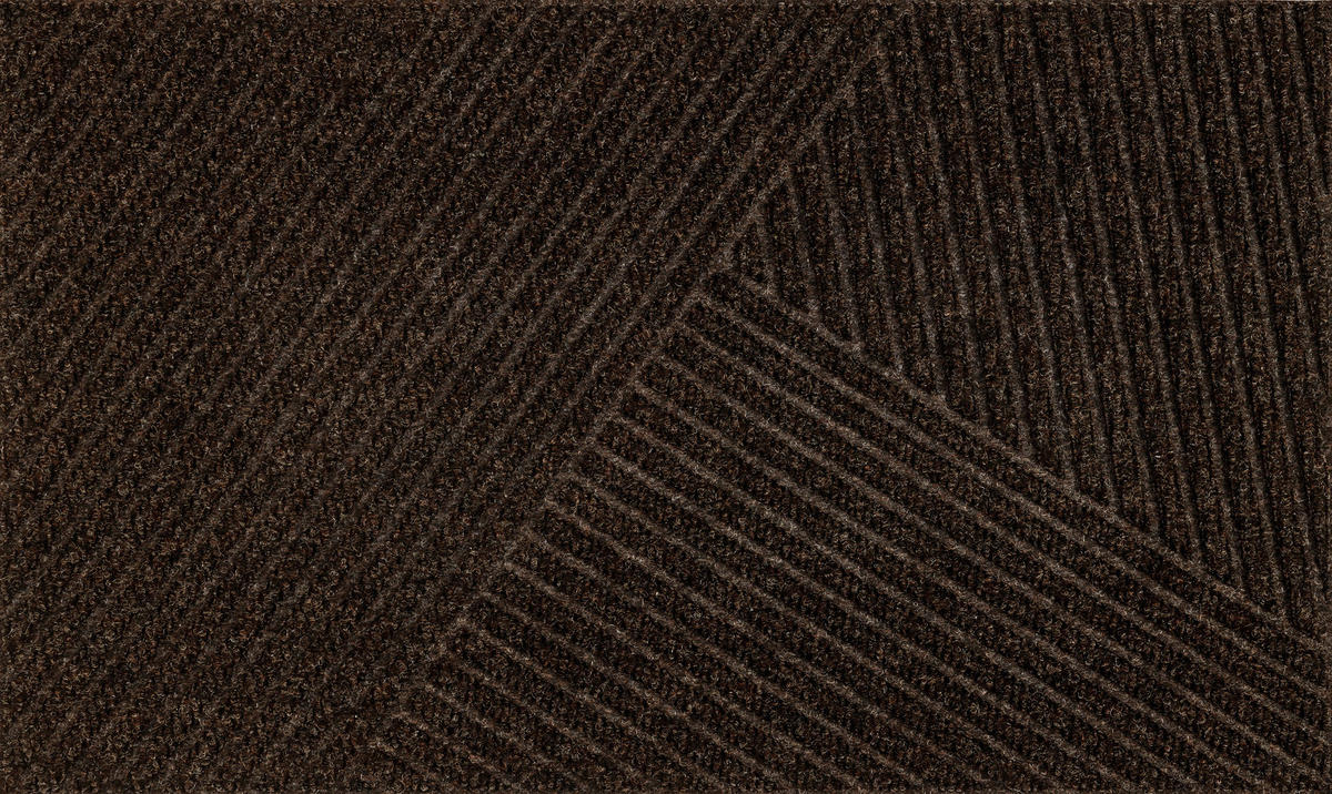 FUßMATTE 60/90 cm Dune Stripes dark brown  - Dunkelbraun, KONVENTIONELL, Kunststoff/Textil (60/90cm) - wash+dry