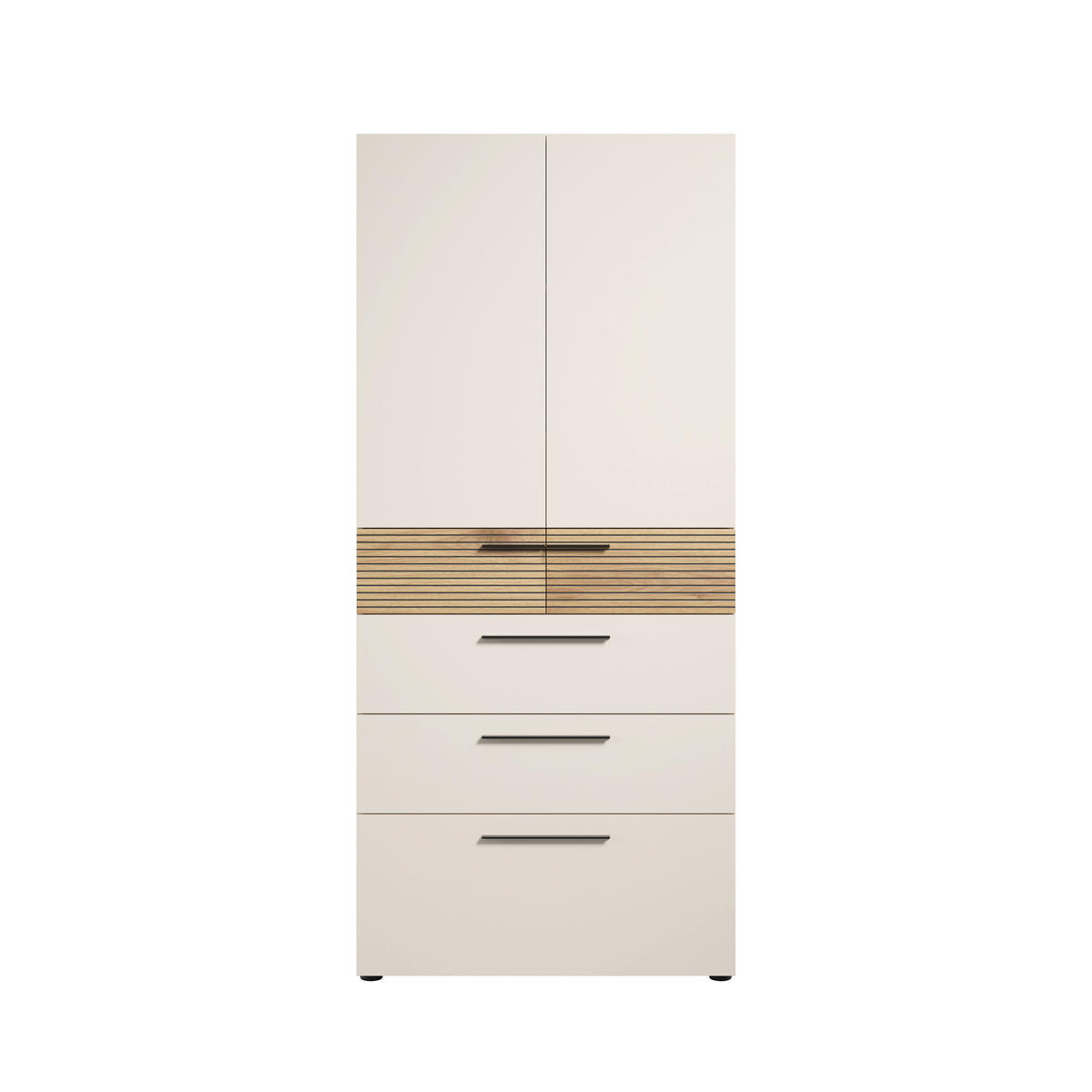AKTENSCHRANK Schwarz, Eichefarben, Kaschmir  - Kaschmir/Eichefarben, MODERN, Holzwerkstoff (89,8/201/43cm) - Novel