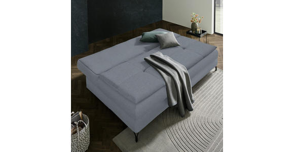 SCHLAFSOFA in Flachgewebe Graublau  - Graublau/Schwarz, MODERN, Textil/Metall (208/73/92/102cm) - Novel