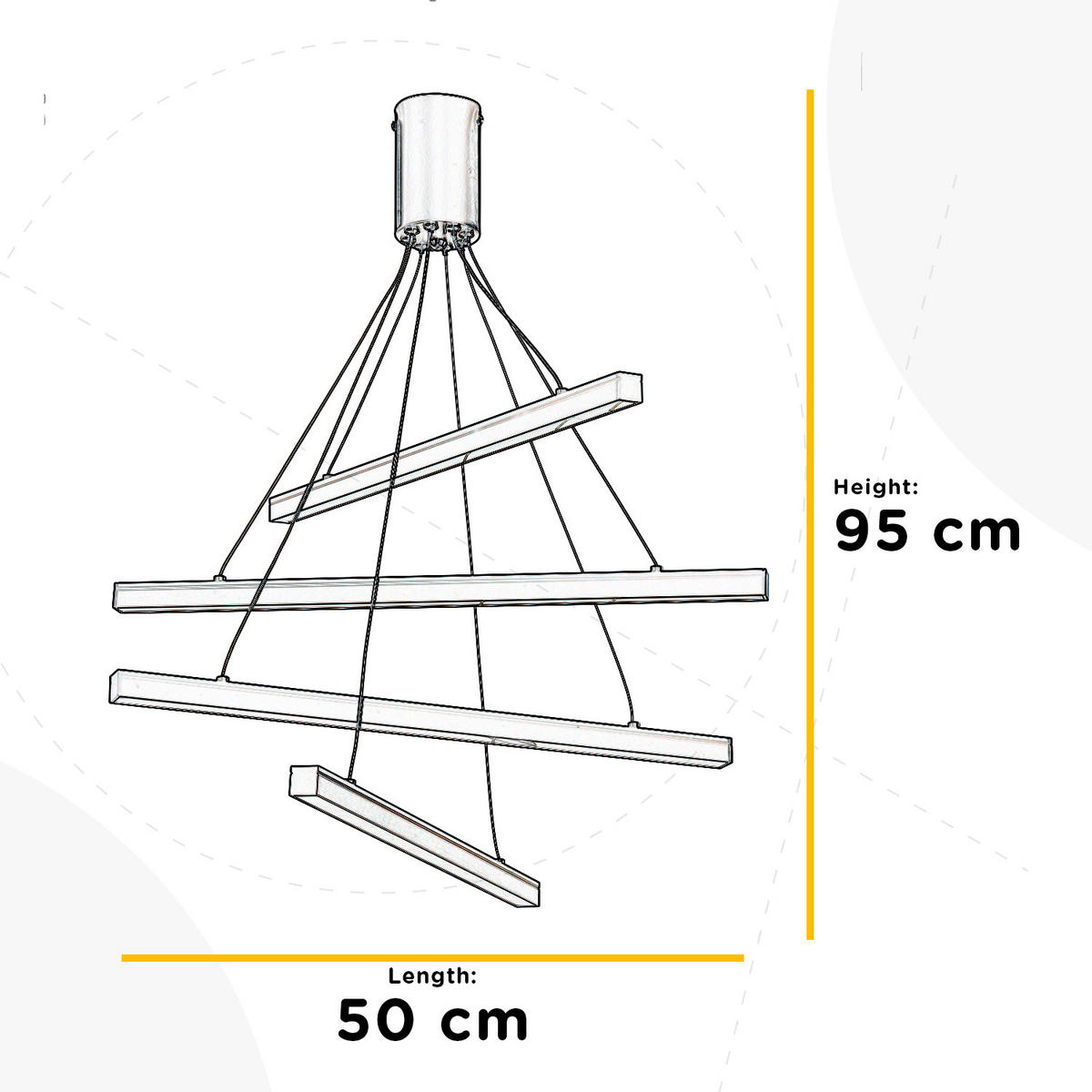 LED-HÄNGELEUCHTE 50/95 cm   - Schwarz, Design, Metall (50/95cm)