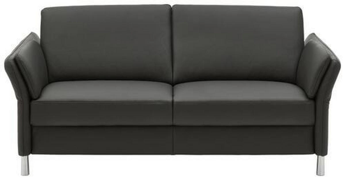 2,5-SITZER Echtleder Anthrazit  - Anthrazit/Alufarben, Design, Leder/Metall (164/82/99cm) - Dieter Knoll