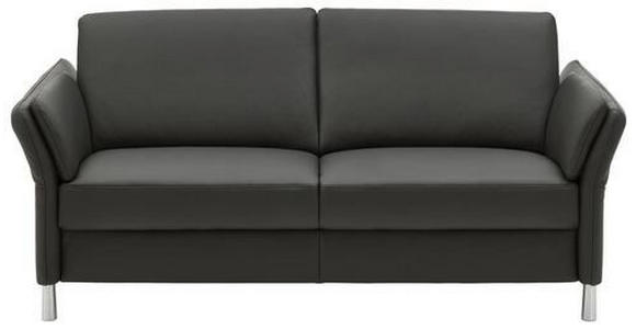 3-SITZER-SOFA Anthrazit Echtleder  - Anthrazit/Alufarben, Design, Leder/Metall (190/82/99cm) - Dieter Knoll