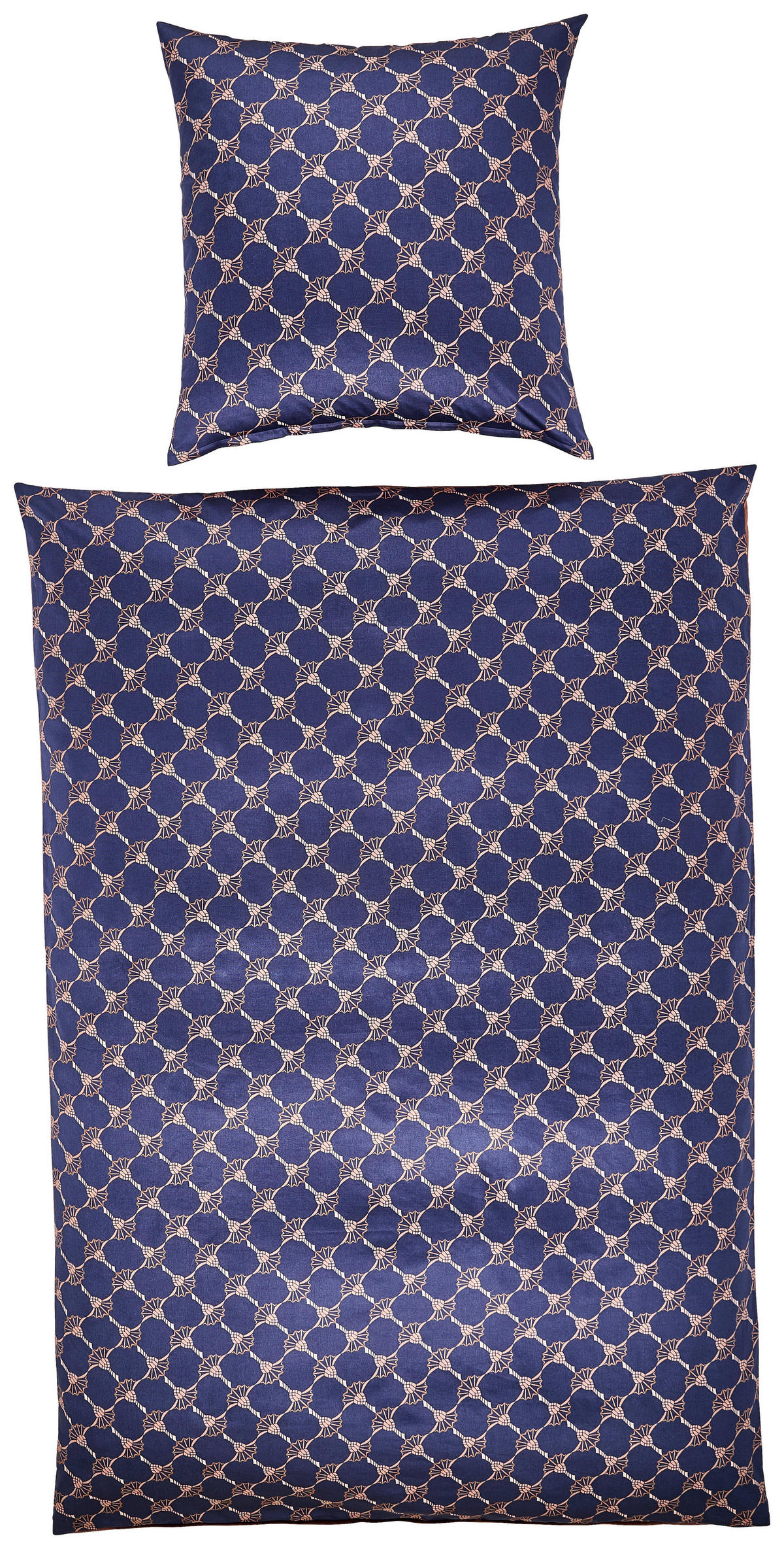 WENDEBETTWÄSCHE 2-teilig Makosatin 135/200 cm  - Braun/Dunkelblau, Design, Textil (135/200cm) - Joop!