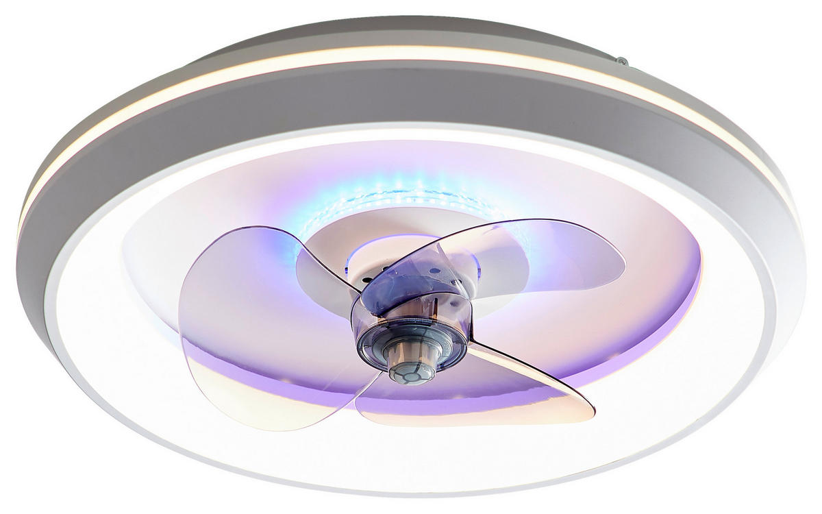 STROPNI VENTILATOR   //2700-6500 K// - siva/bela, Basics, kovina/umetna masa (45/13cm) - Globo
