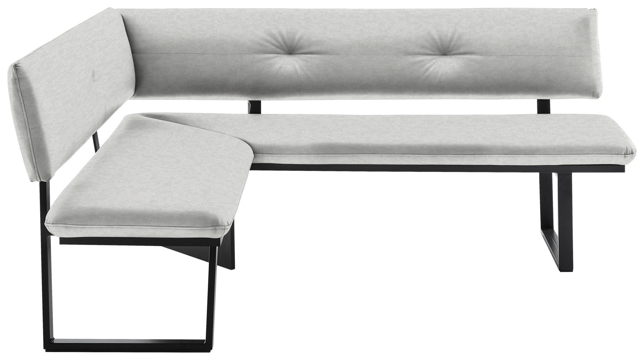 ECKBANK 150/190 cm  in Creme, Schwarz  - Creme/Schwarz, MODERN, Textil/Metall (150/190cm) - Cantus