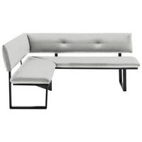 ECKBANK 140/180 cm  in Creme, Schwarz  - Creme/Schwarz, MODERN, Textil/Metall (140/180cm) - Cantus