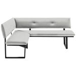 ECKBANK 150/190 cm  in Creme, Schwarz  - Creme/Schwarz, MODERN, Textil/Metall (150/190cm) - Cantus
