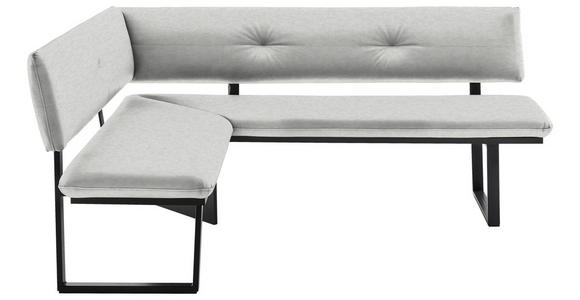 ECKBANK 140/180 cm in Creme, Schwarz - Creme/Schwarz, MODERN, Textil/Metall (140/180cm) - Cantus