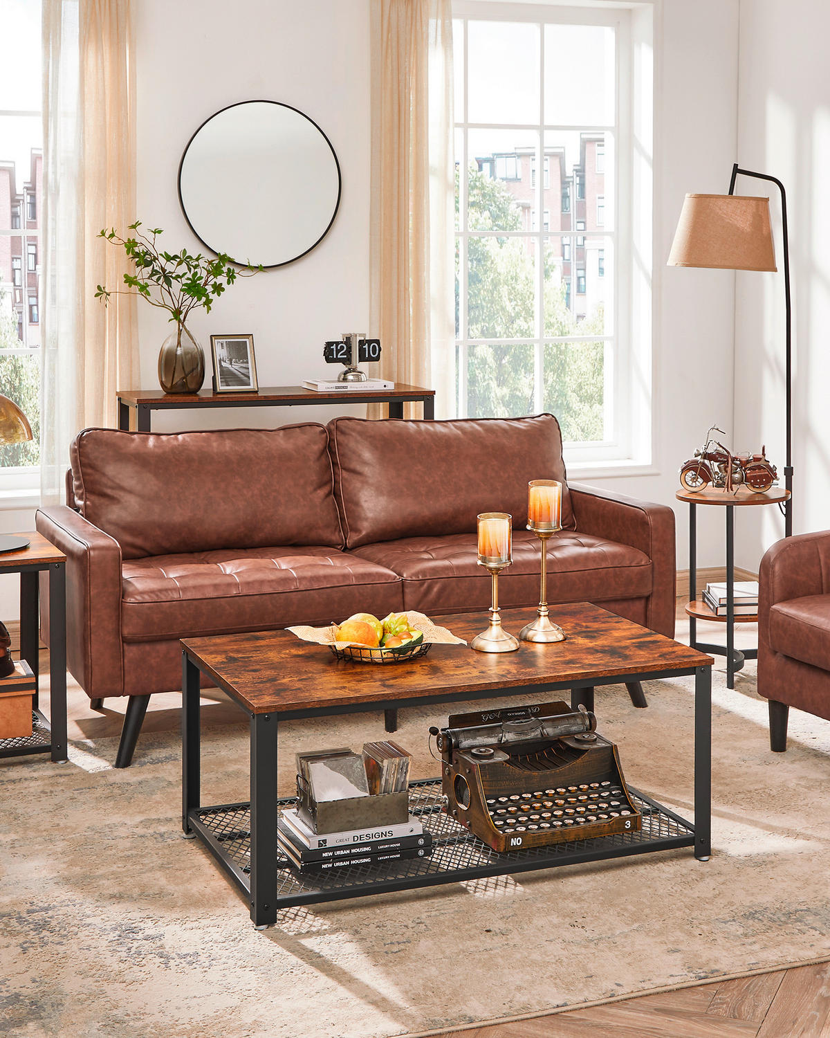 COUCHTISCH in Holzwerkstoff 106,6/60,6/45 cm  - Schwarz/Braun, Trend, Holzwerkstoff/Metall (106,6/60,6/45cm) - Boxxx