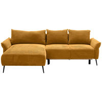 HÖRNSOFFA i chenille currygul  - currygul/svart, Klassisk, metall/textil (164/255cm) - MID.YOU