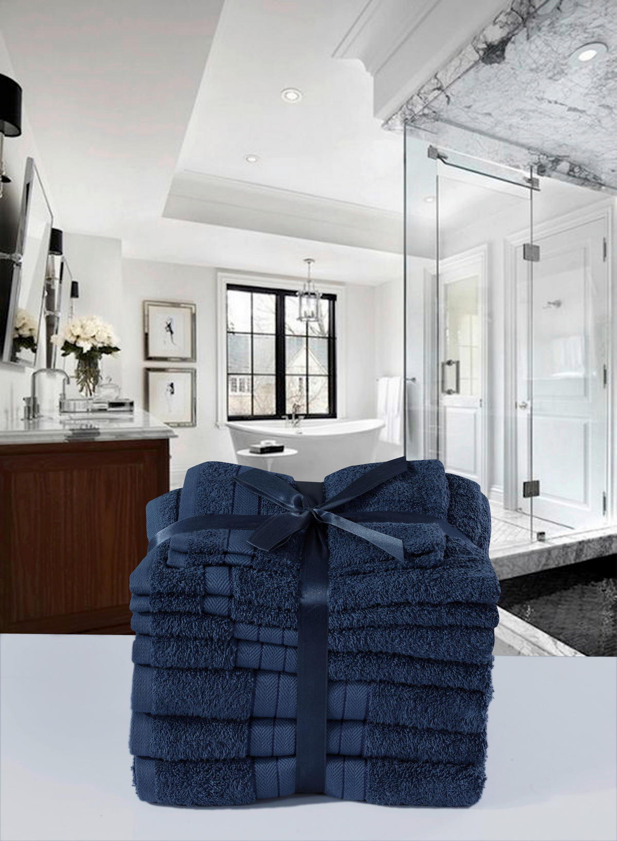 FROTTIERSET Blau 8-teilig  - Blau, Basics, Textil