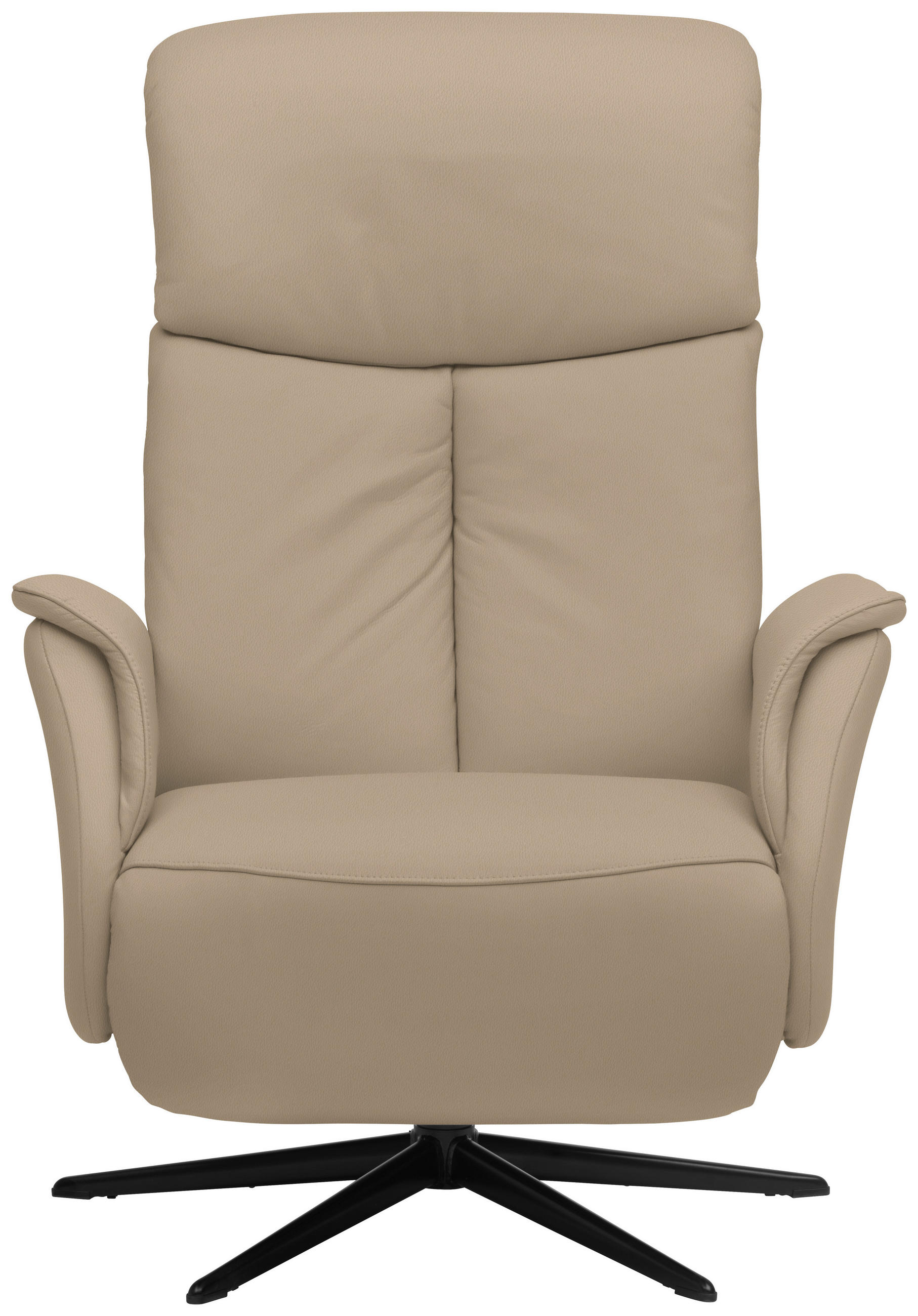 RELAXSESSEL in Leder Cappuccino  - Schwarz/Cappuccino, Design, Leder/Metall (78/106/88cm) - Welnova