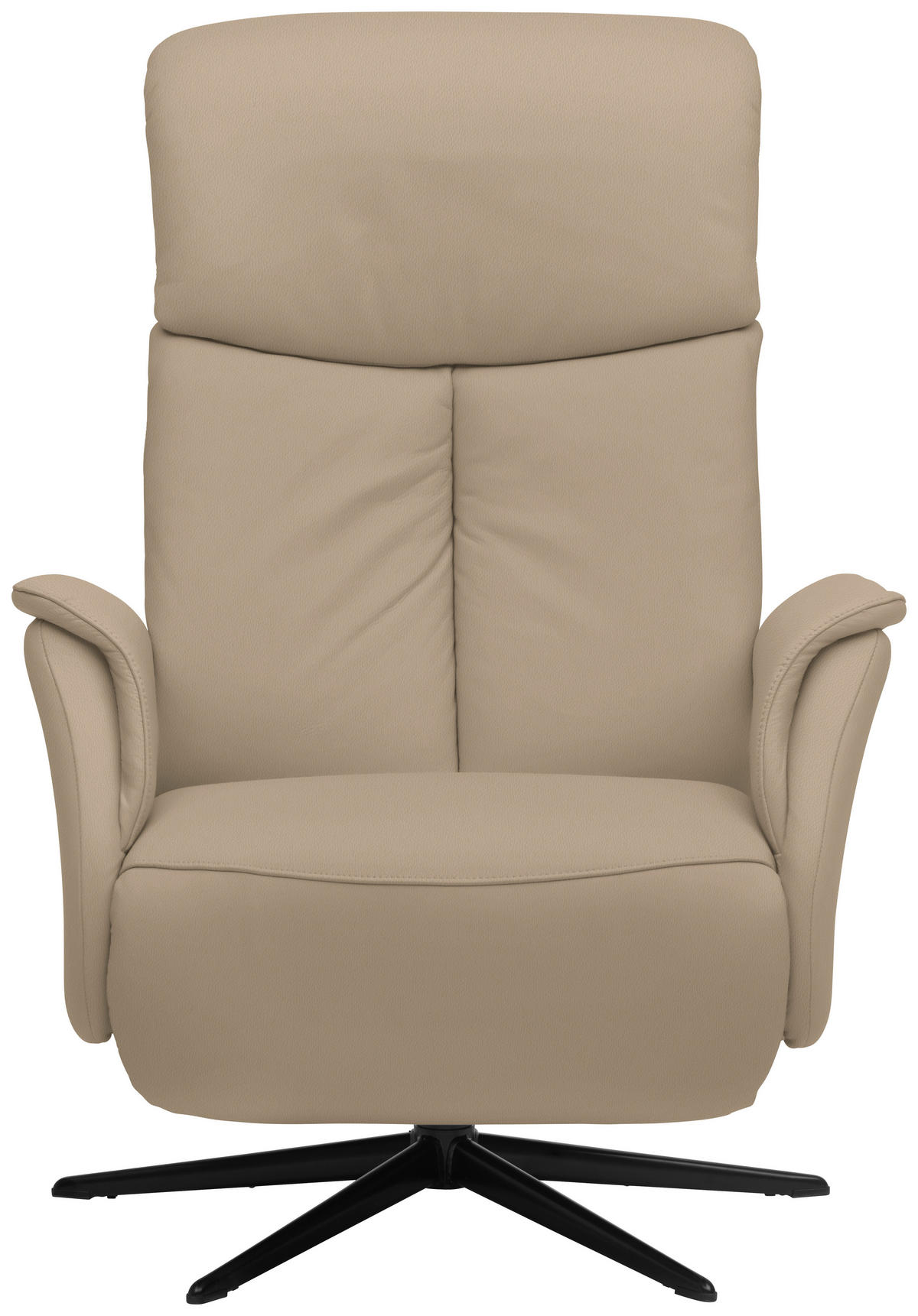 RELAXSESSEL in Leder Cappuccino  - Schwarz/Cappuccino, Design, Leder/Metall (78/106/88cm) - Welnova