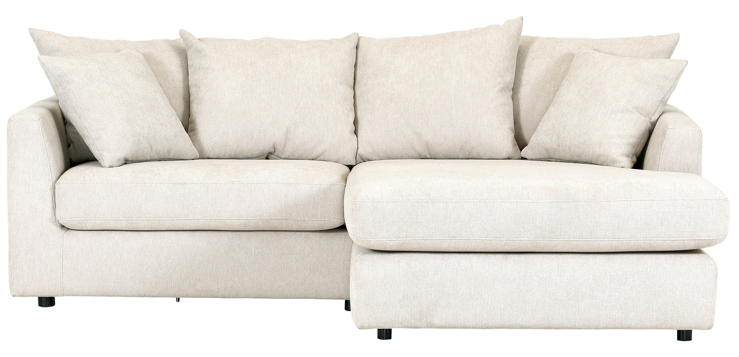 ECKSOFA Creme Flachgewebe Zierkissen, Rückenkissen, Rücken echt  - Creme/Schwarz, Design, Kunststoff/Textil (235/175cm) - home24