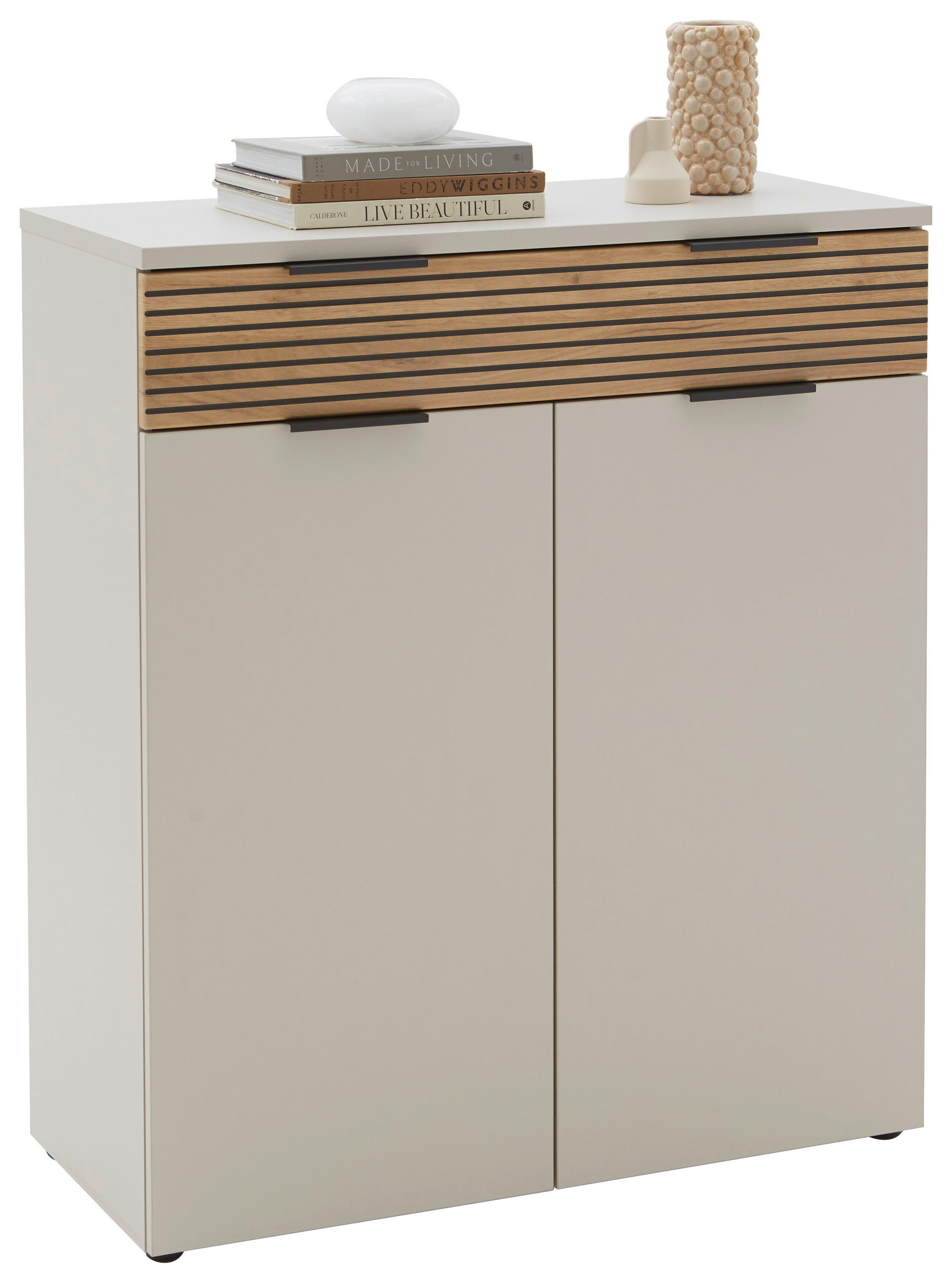 SCHUHSCHRANK Eichefarben, Kaschmir  - Kaschmir/Eichefarben, Design, Holzwerkstoff/Kunststoff (90/105/40cm) - Voleo