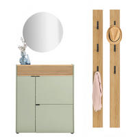 GARDEROBE 4-teilig 143/200/22 cm  - Eichefarben/Grün, Design, Glas/Holzwerkstoff (143/200/22cm) - Voleo