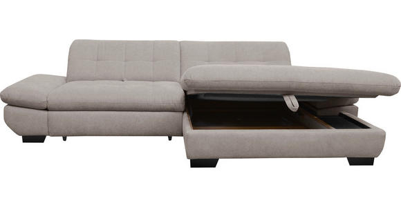 ECKSOFA  in Mikrofaser Hellgrau  290/198 cm  - Hellgrau/Schwarz, Design, Textil/Metall (290/198cm) - Xora