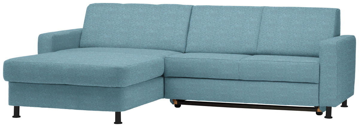 ECKSOFA in Webstoff Hellblau  - Schwarz/Hellblau, Design, Kunststoff/Textil (165/257cm) - Xora