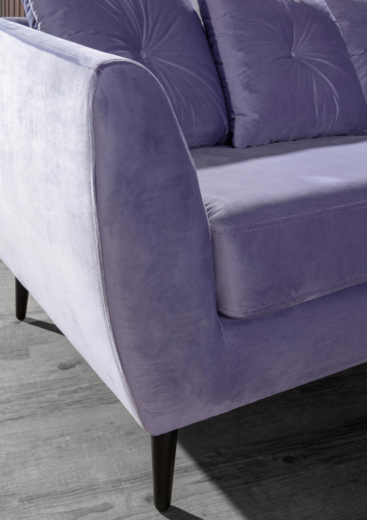 ECKSOFA Lila, Flieder Samt  - Lila/Flieder, KONVENTIONELL, Holz/Textil (210/156cm) - Carryhome