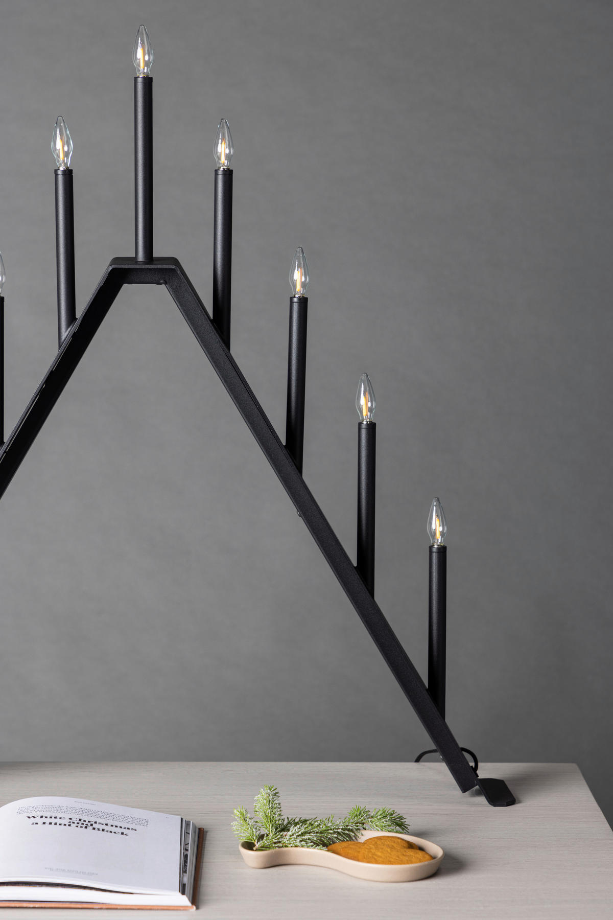 ADVENTSKERZENHALTER  - Schwarz, Basics, Kunststoff/Metall (64/64/7cm) - P & B