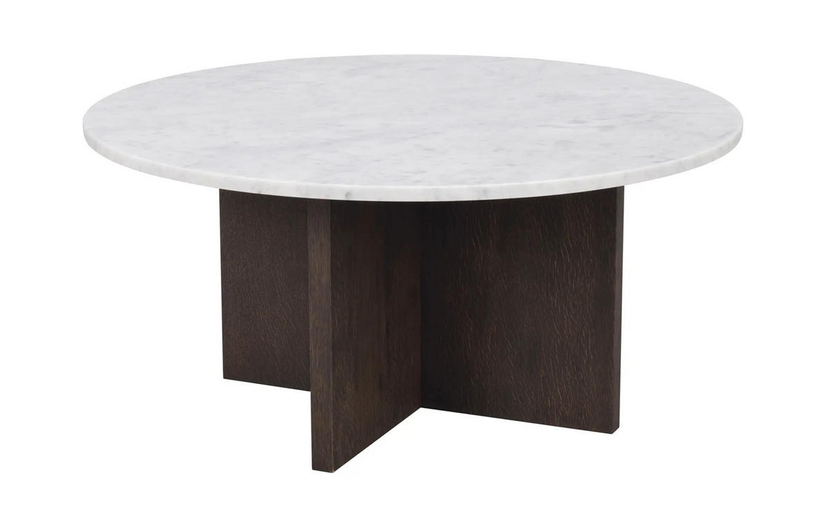 SOFFBORD i trä, sten 90/90/42 cm  - vit/mörkbrun, Klassisk, trä/sten (90/90/42cm) - Rowico