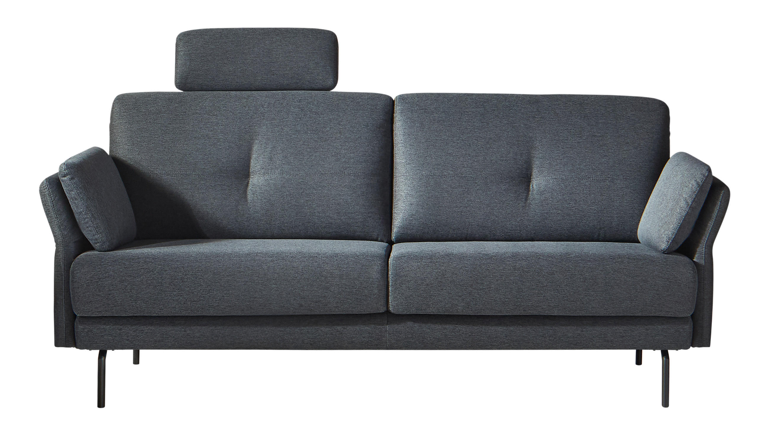 2-SITZER-SOFA in Flachgewebe Anthrazit  - Anthrazit/Schwarz, Konventionell, Textil/Metall (165/82/84cm) - Horst AG