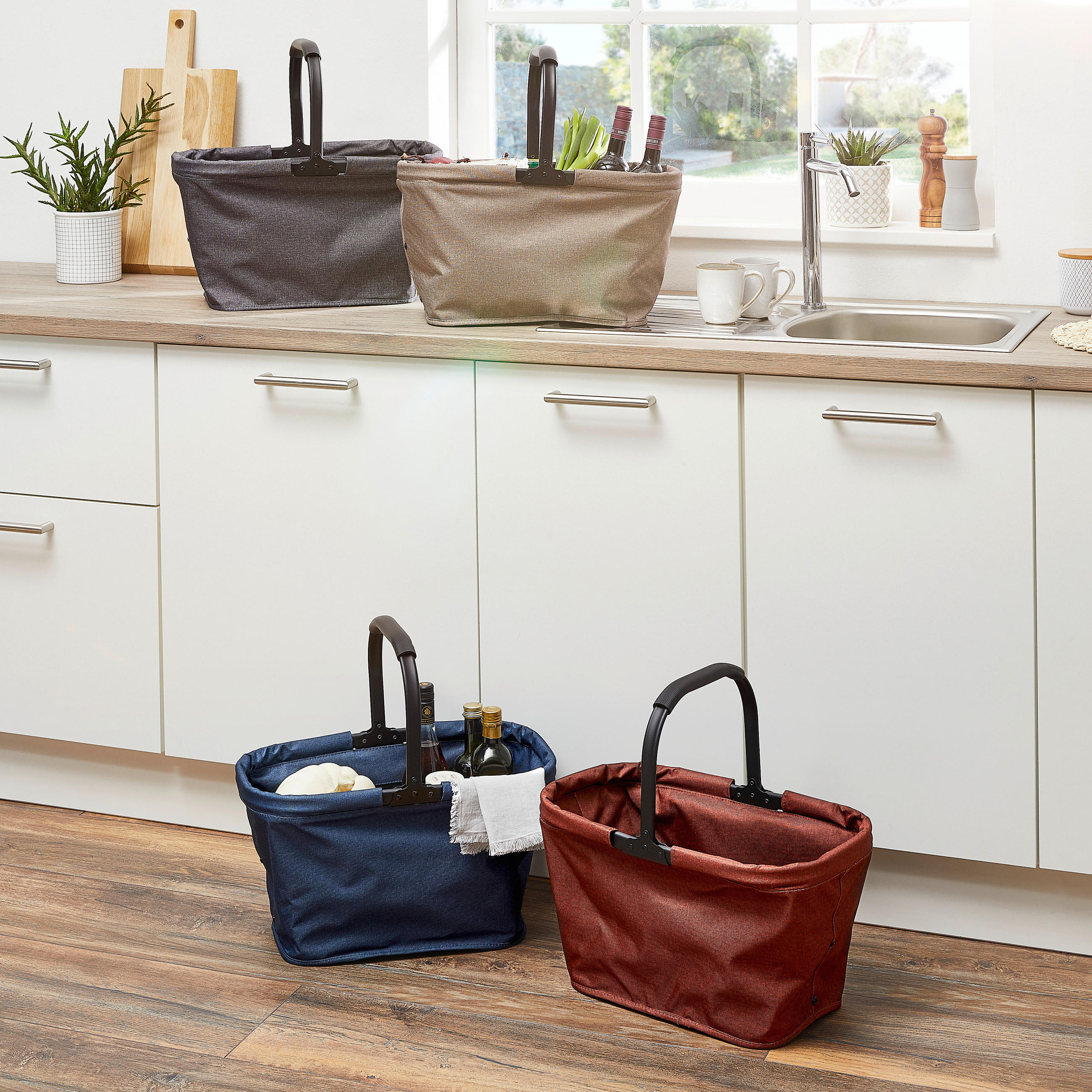 EINKAUFSKORB 30 L  - Dunkelblau, KONVENTIONELL, Kunststoff/Textil (50cm) - Novel