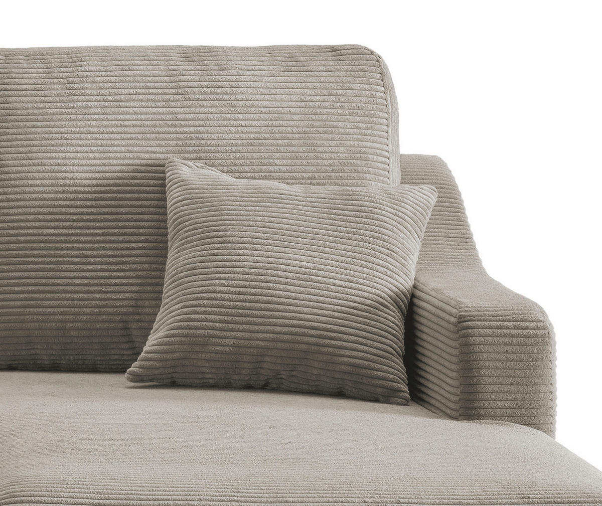 ECKSOFA Graubraun Cord  - Graubraun/Naturfarben, Design, Holz/Textil (228/150cm) - P & B