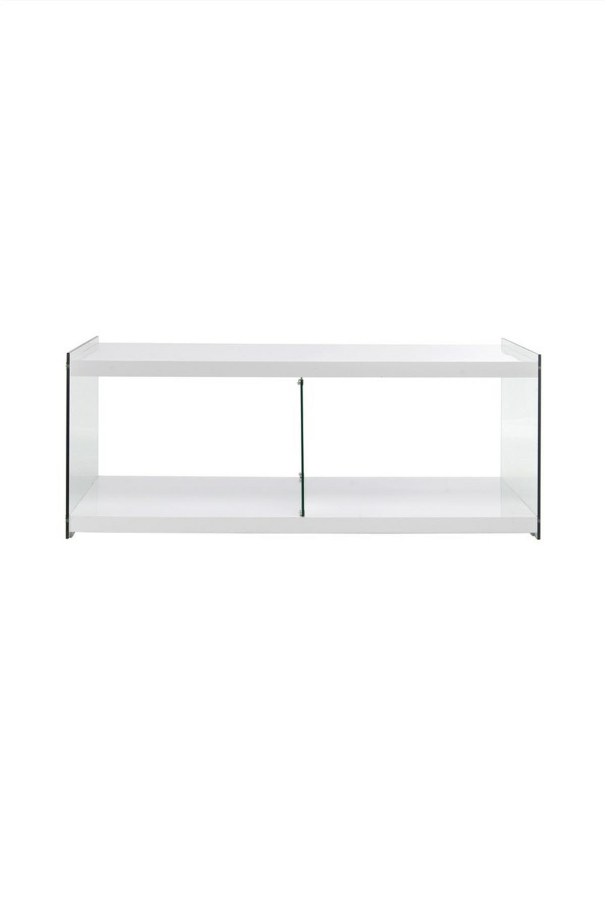BEISTELLTISCH in Holz, Glas 120/45/60 cm  - Weiß, Design, Glas/Holz (120/45/60cm) - Kayoom
