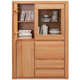 HIGHBOARD 99/140/38 cm  - Kernbuche/Grau, KONVENTIONELL, Glas/Holz (99/140/38cm) - Voleo