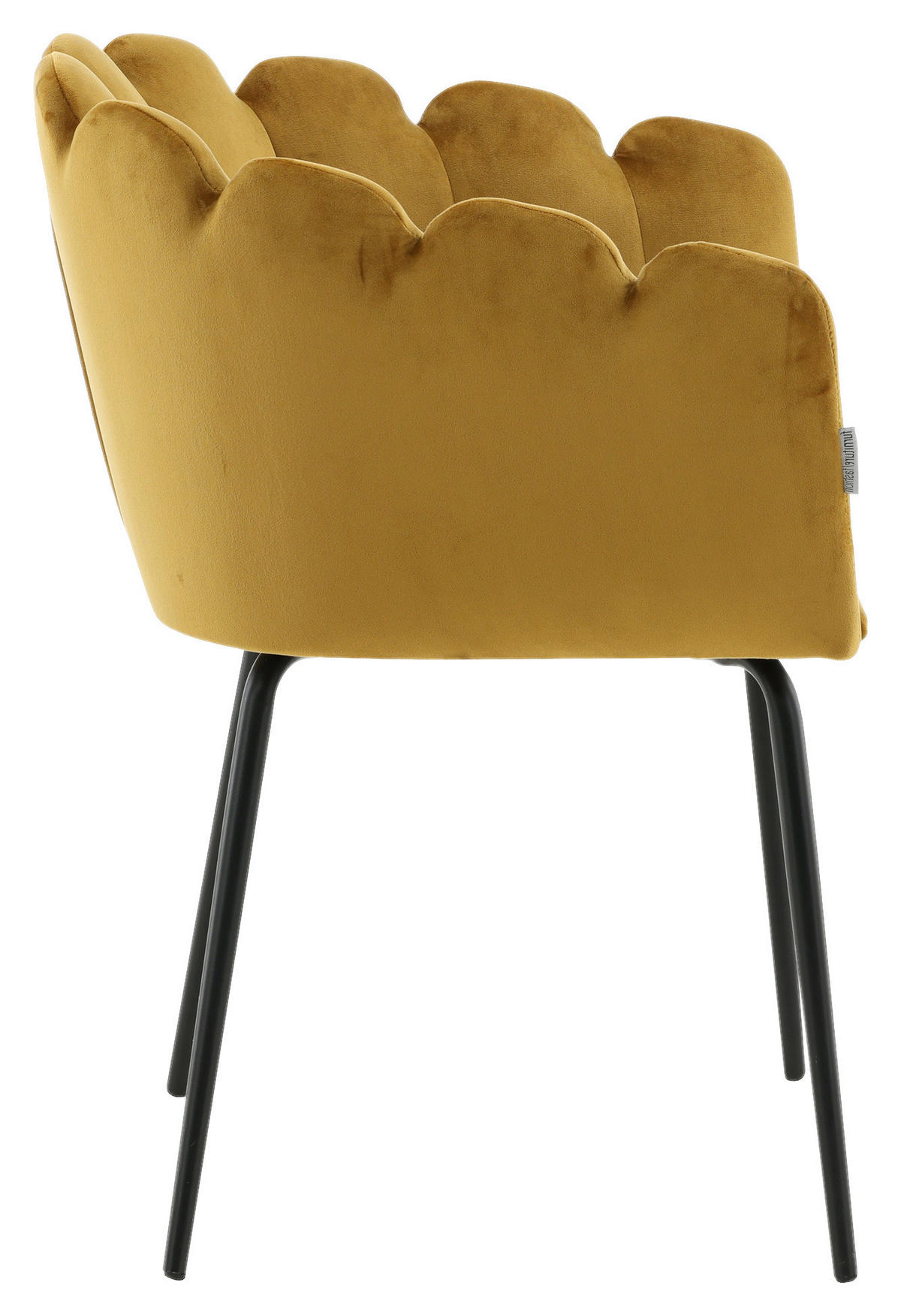 STUHL Samt Gelb  - Gelb, Design, Textil/Metall (61/76.56/54cm) - Livetastic