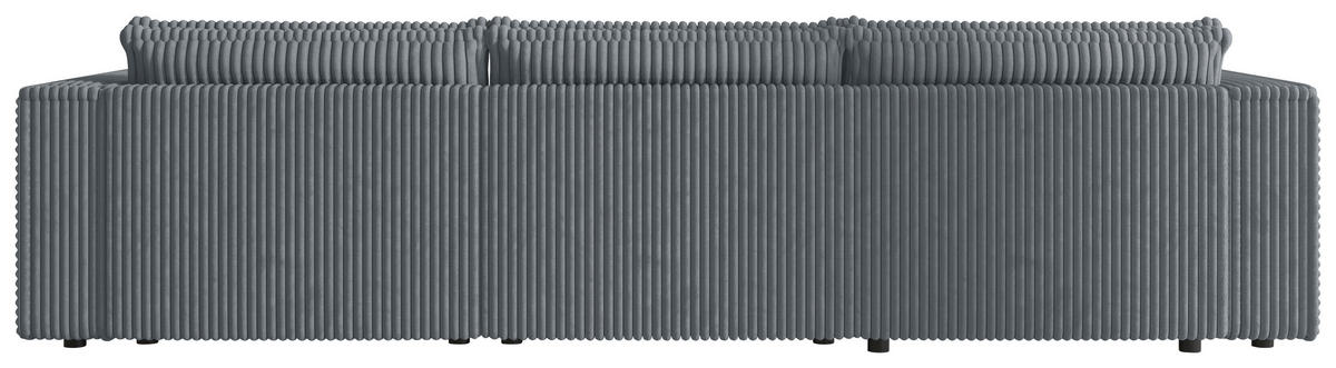 ECKSOFA Grau Cord Zierkissen, Rückenkissen, Schlaffunktion, Rücken echt  - Schwarz/Grau, MODERN, Kunststoff/Textil (350/168cm) - Xora