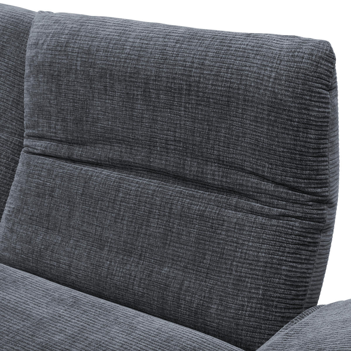 ECKSOFA Flachgewebe Dunkelgrau  - Edelstahlfarben/Dunkelgrau, Design, Textil/Metall (277/209cm) - Koinor