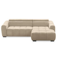 ECKSOFA  Webstoff Beige  - Beige/Schwarz, Design, Kunststoff/Textil (274/177cm) - Livetastic