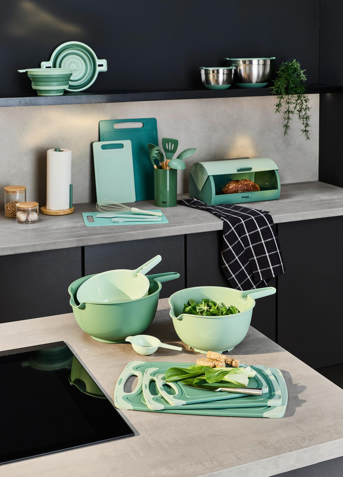 SCHÜSSEL   - Edelstahlfarben/Petrol, Basics, Kunststoff/Metall (16/10,5cm) - Homeware Profession.