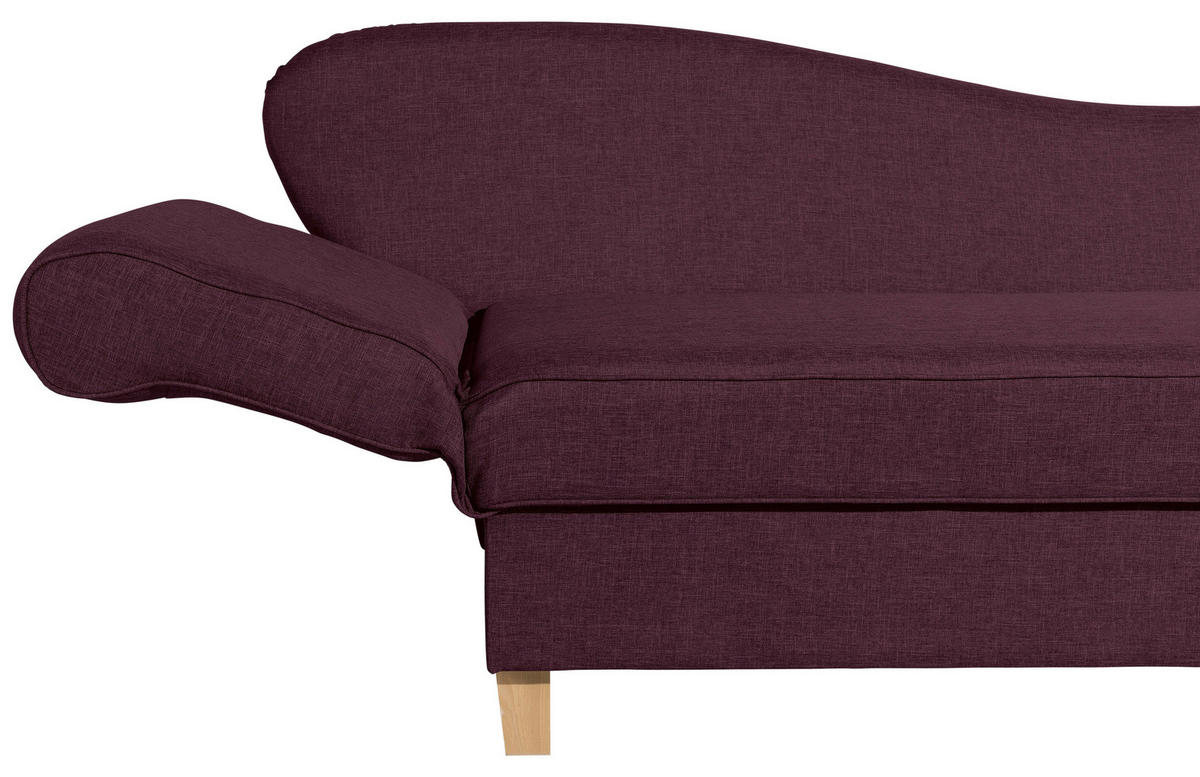 RÉCAMIERE in Flachgewebe Dunkelrot  - Buchefarben/Dunkelrot, Design, Holz/Textil (190/88/82cm) - Max Winzer