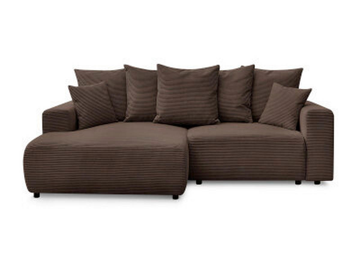 ECKSOFA Ottomane links  ATILLA Taupe Cord  - Taupe/Schwarz, MODERN, Kunststoff/Textil (149/244cm)