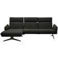 ECKSOFA in Flachgewebe Schwarz  152/259 cm  - Schwarz, Design, Textil/Metall (152/259cm) - Dieter Knoll