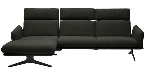 ECKSOFA in Flachgewebe Schwarz  152/259 cm  - Schwarz, Design, Textil/Metall (152/259cm) - Dieter Knoll