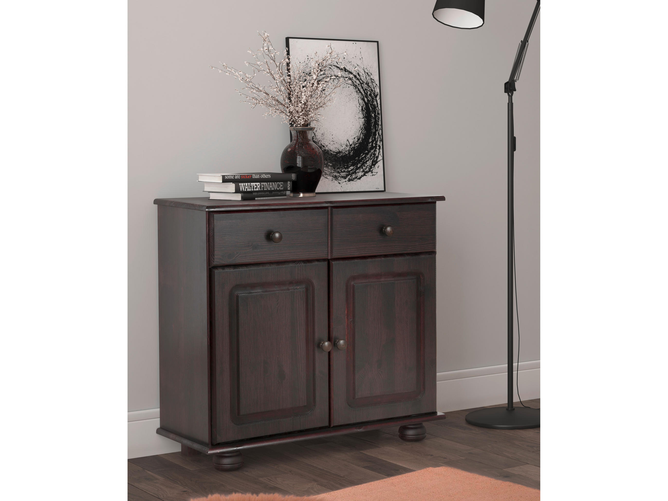 SIDEBOARD Mette  in 80/76/35 cm  - Dunkelbraun/Braun, Design, Holz (80/76/35cm) - MID.YOU